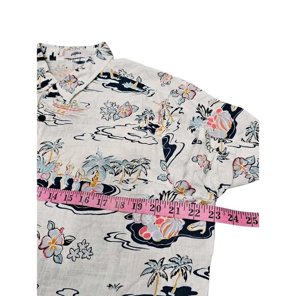 Mens L Aloha Shirt VatPave Button up Hawaiian Island Print Short Sleeve Beach - Picture 9 of 13